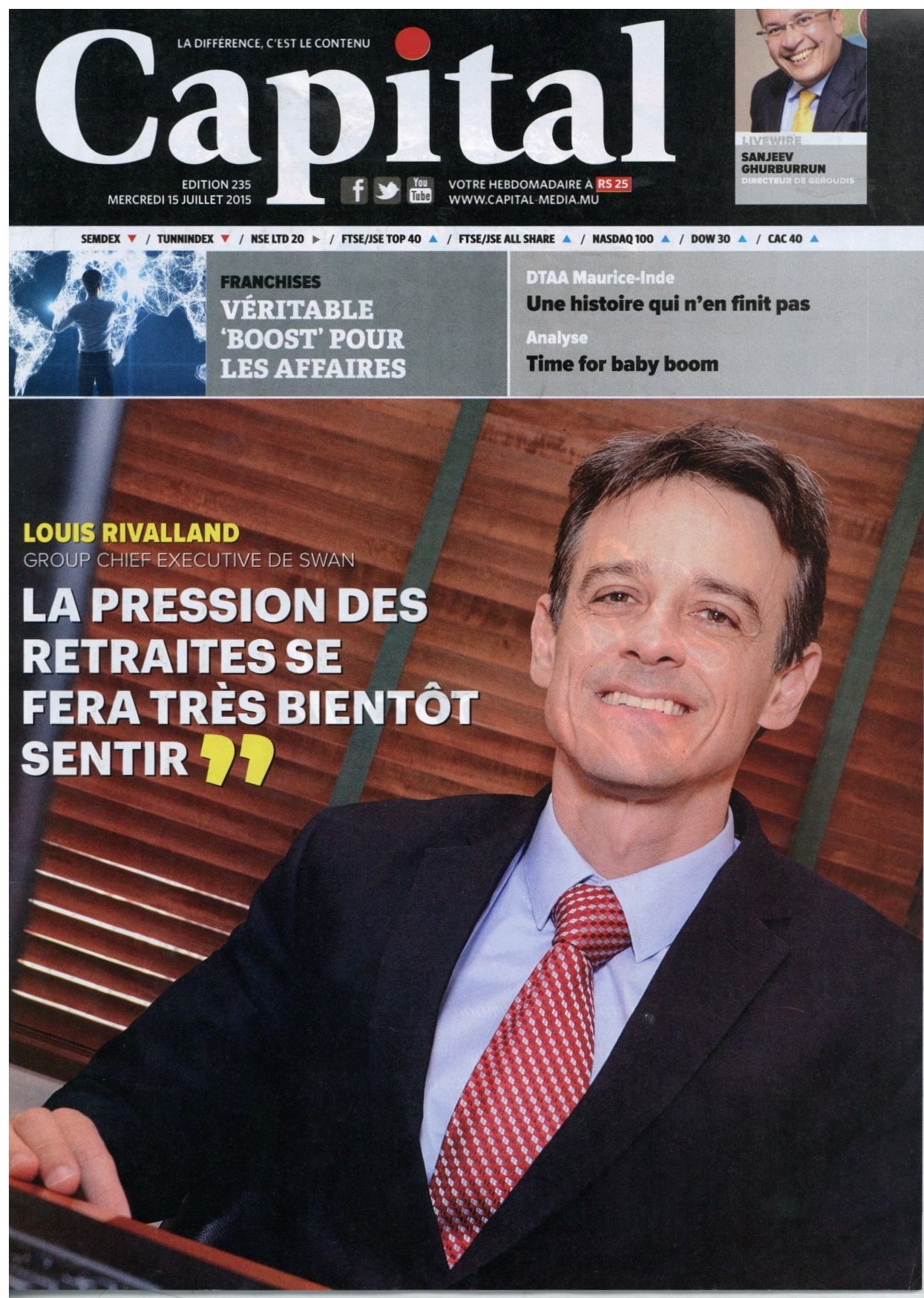 M. Rivalland en couverture du magazine Capital