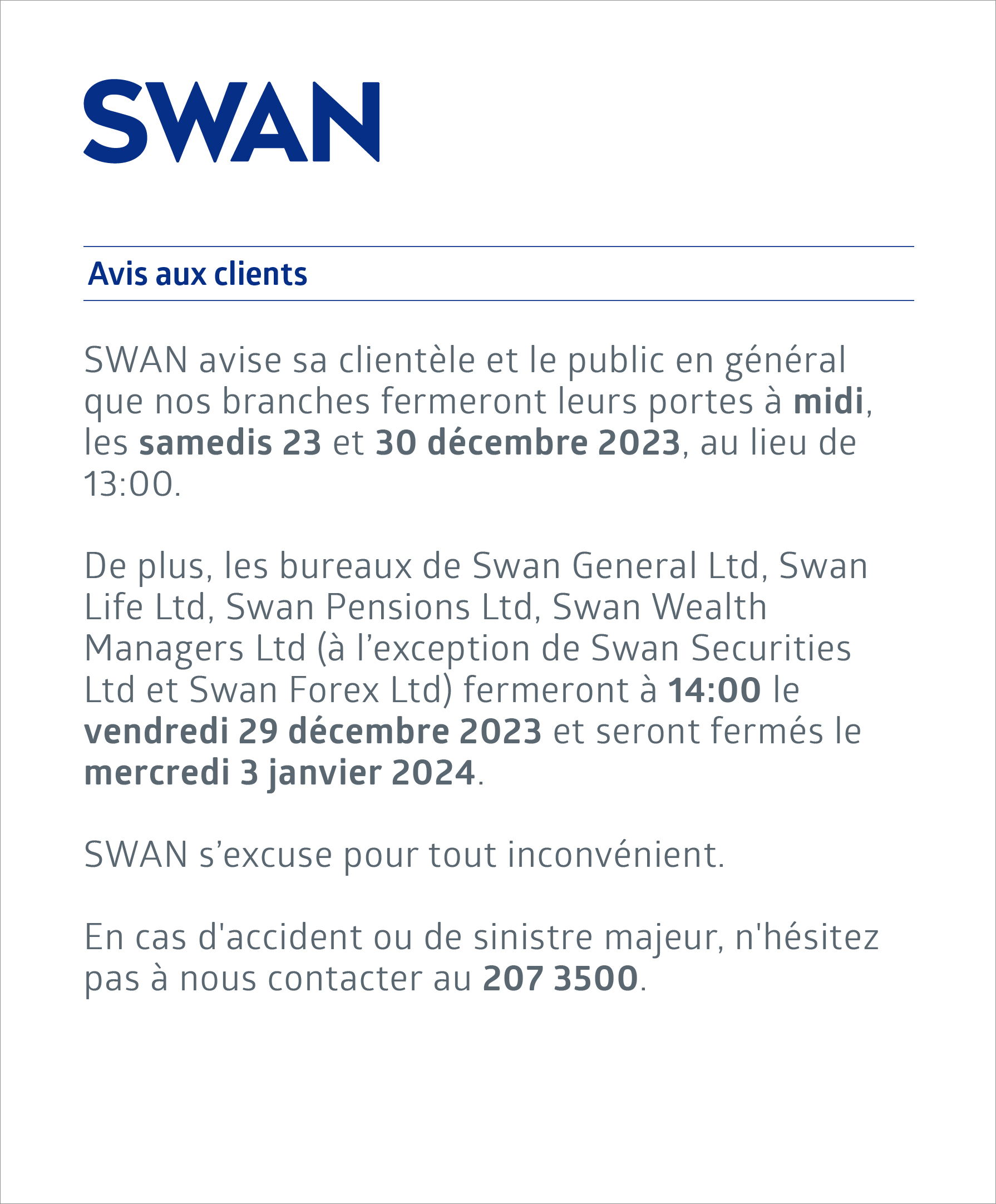 Avis aux clients (9)