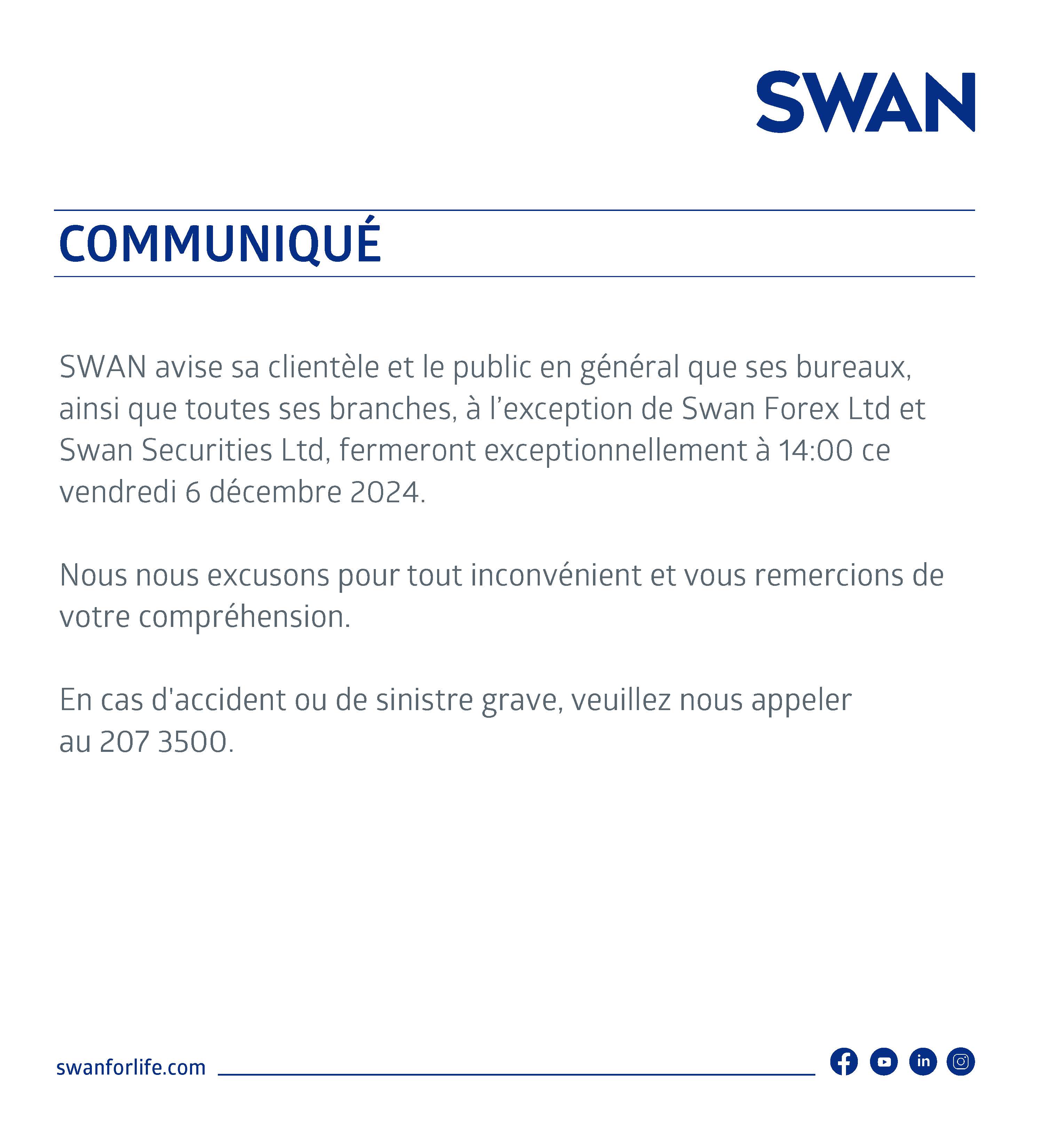 Early Closure- Friday 6th of December